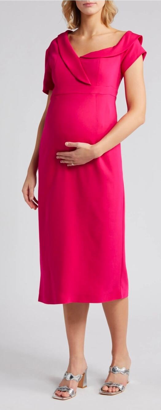 Maternity Emilia George Lauren pink dress size xs formal party office barbiecore